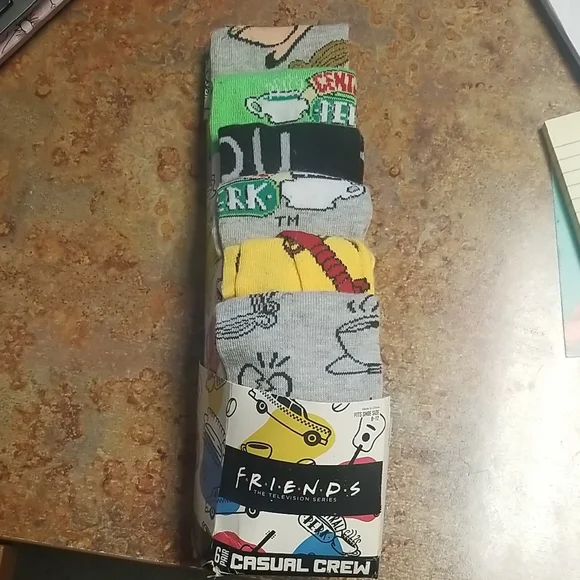 FRIENDS Gray and Yellow Cartoon Bottoms - Picture 1 of 4